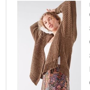 Urban outfitters plush chenille cardigan in olive